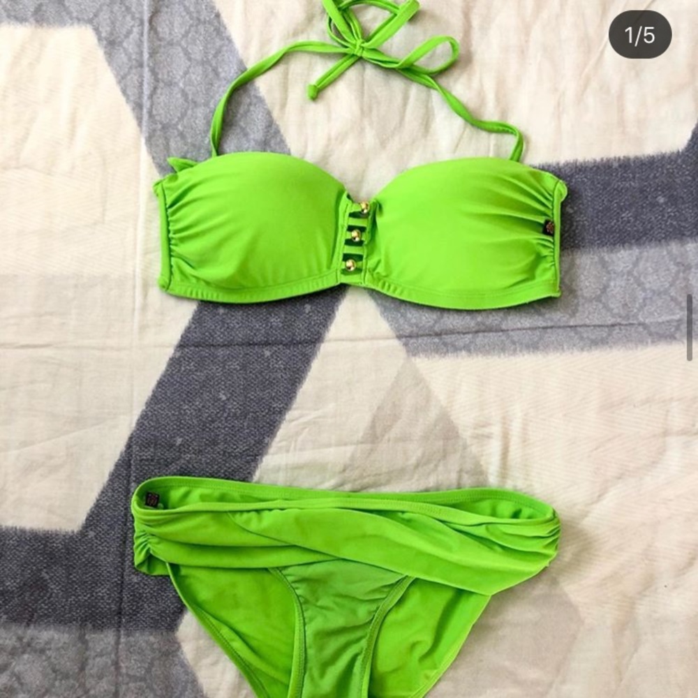 La vie en rose green bikini
